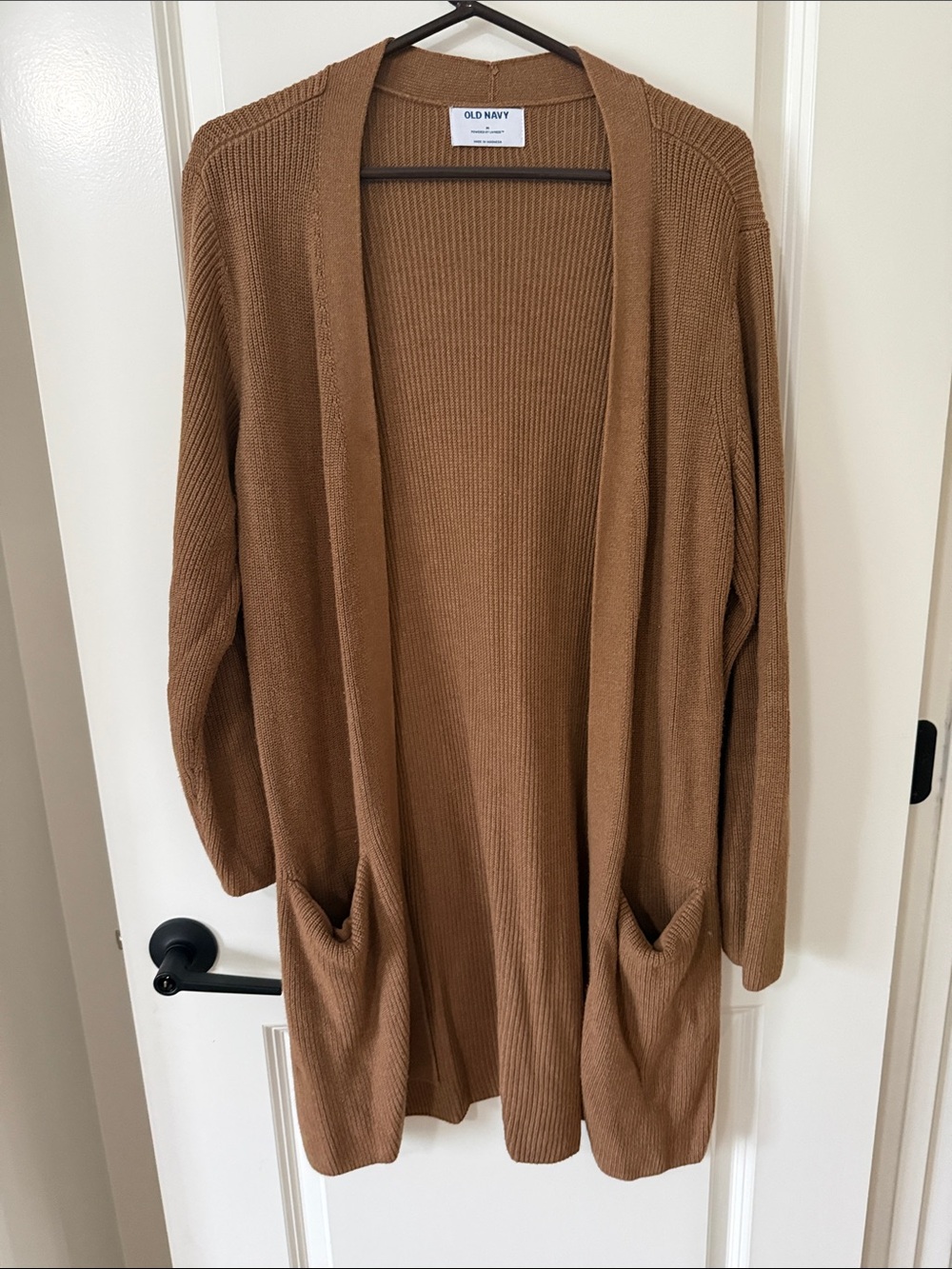 Old Navy Camel Brown Open-Front Pocket Cardigan